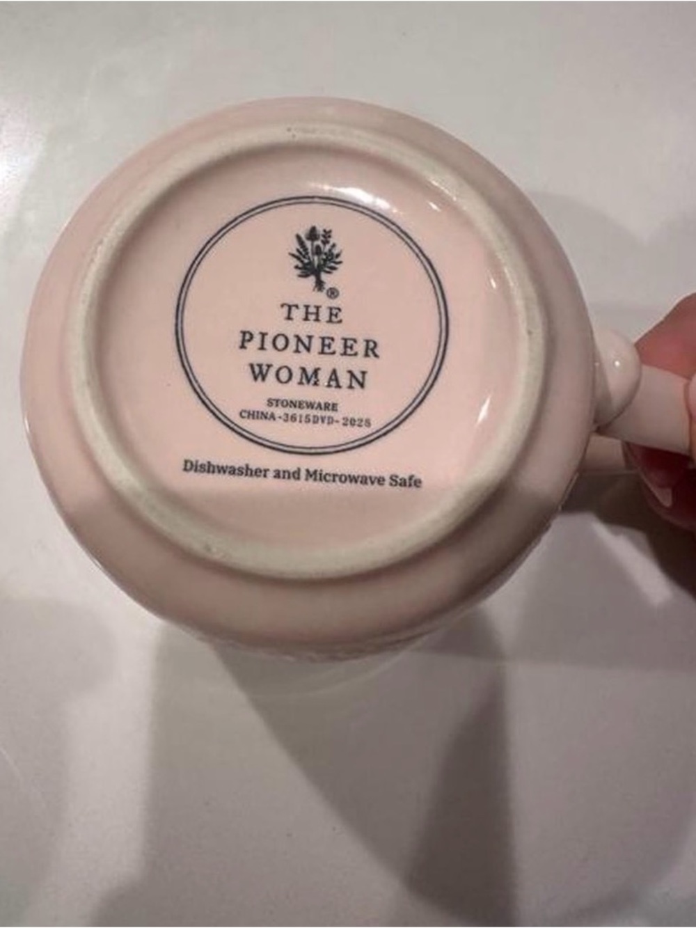 The Pioneer Woman Blush Pink Embossed Ceramic Mug - Picture 3 of 5